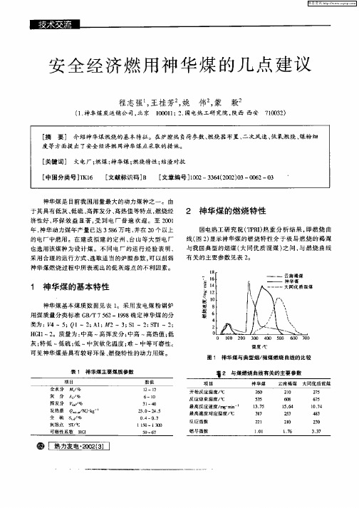 安全经济燃用神华煤的几点建议
