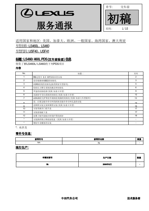 丰田雷克萨斯LS460培训课件-LS PDS