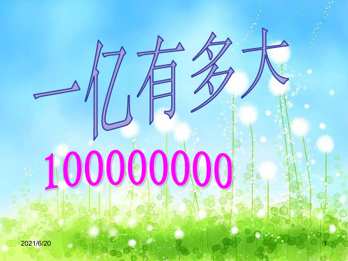 苏教版四年级下册数学一亿有多大 (共13张PPT)