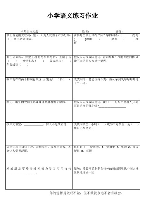 小学六年级语文提高训练I (89)