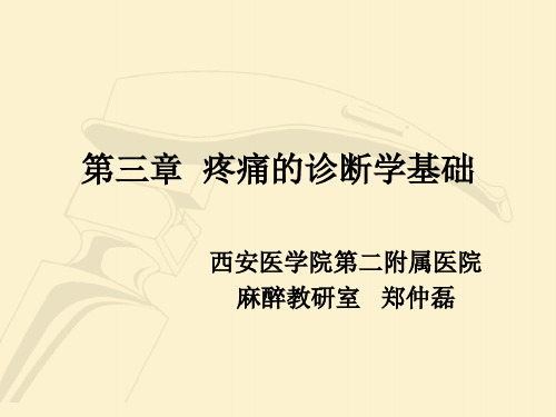 疼痛诊疗学第三章_疼痛的诊断学基础