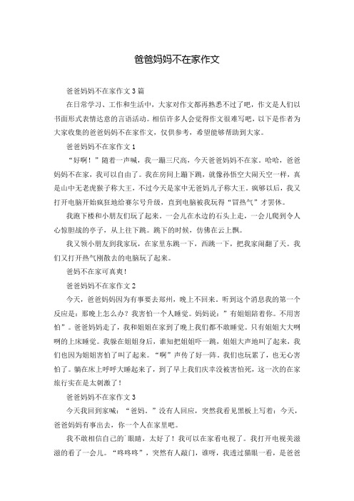 爸爸妈妈不在家作文