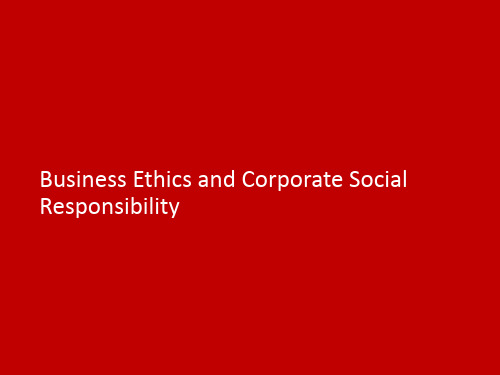 Business Ethics and Corporate Social Responsibility
