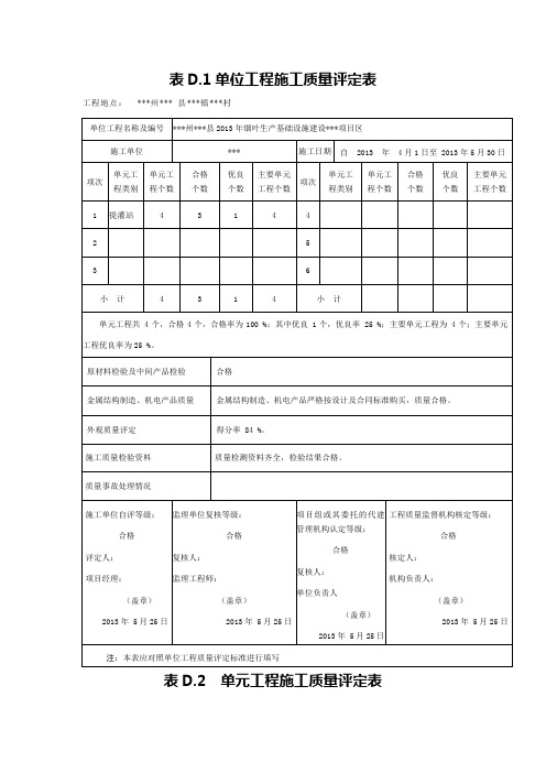 项目区提灌站评定表