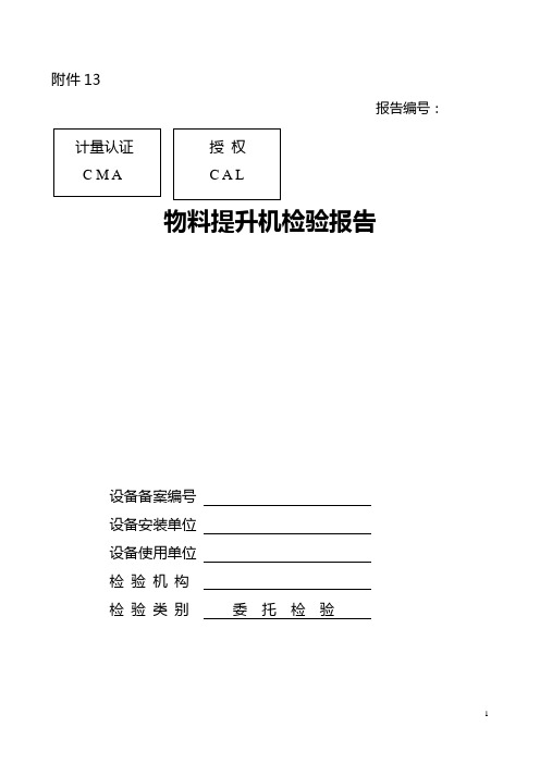 物料提升机检验报告