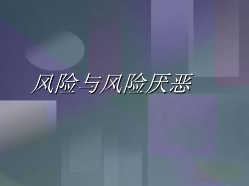 风险与风险厌恶