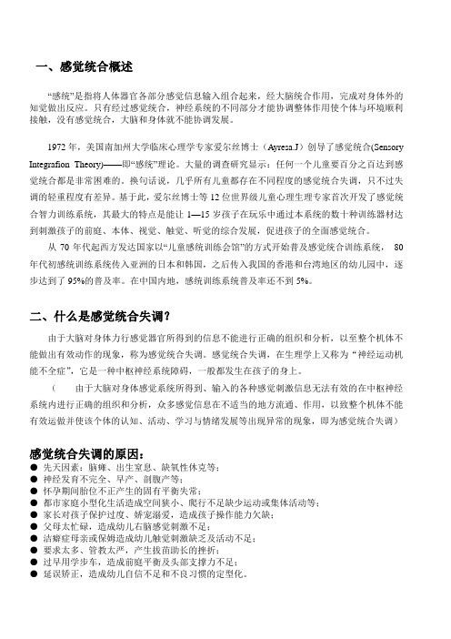 感觉统合失调训练课程介绍