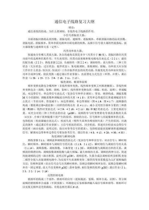 通信电子线路复习大纲