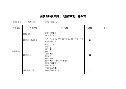 腰椎穿刺-操作标准