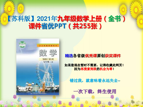 【苏科版】2021年九年级数学上册(全书)课件省优PPT(共255张)