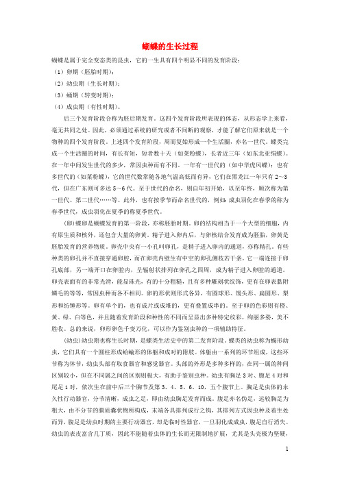 蝴蝶的生长过程