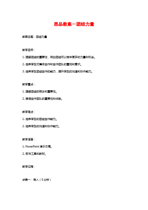 思品教案-团结力量