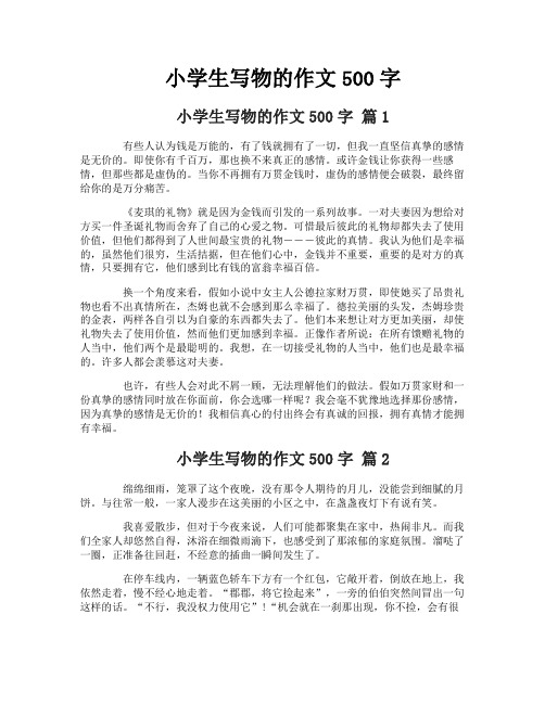 小学生写物的作文500字