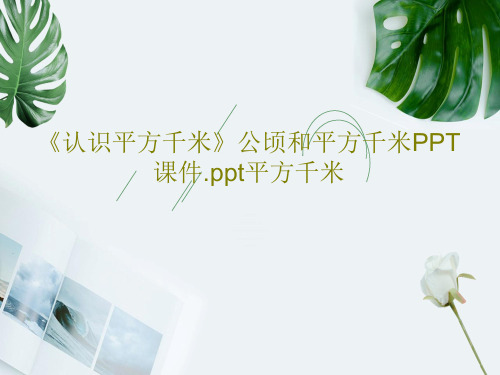 《认识平方千米》公顷和平方千米PPT课件.ppt平方千米共21页