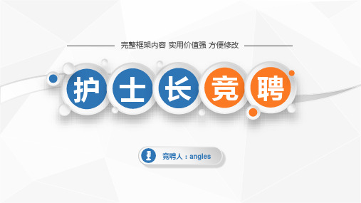 后备护士长岗位竞聘答辩PPT模板