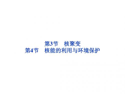 核聚变、核能的利用与环境保护PPT课件 鲁教版