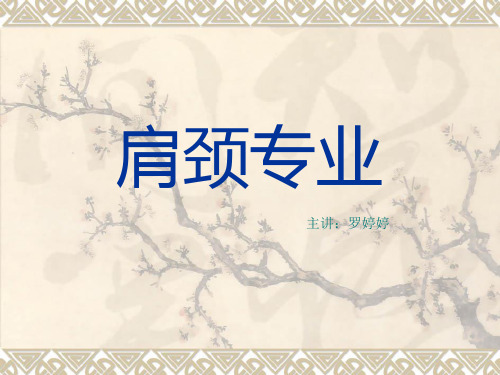 肩颈专业知识ppt课件