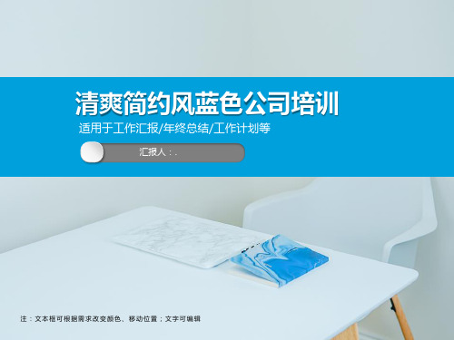 清爽简约风蓝色公司培训PPT模板