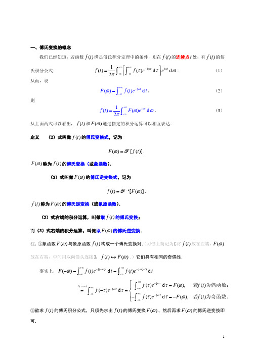 §1、2 傅氏变换