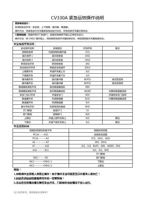 东芝电梯安全回路封线(330A)