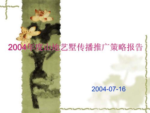 某某别墅传播推广策略报告