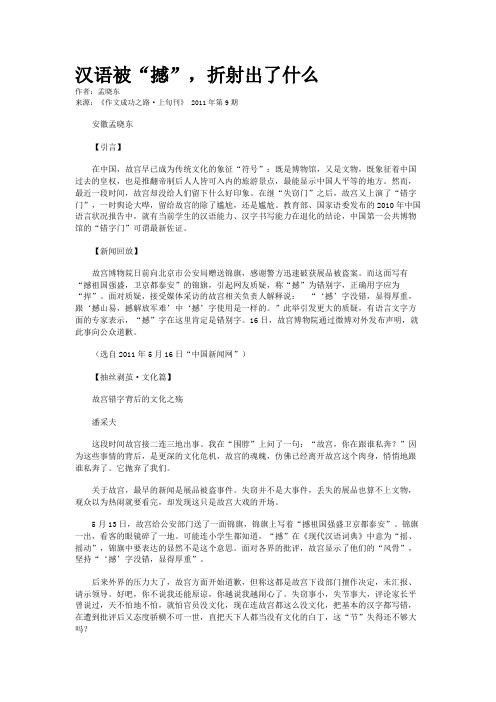 汉语被“撼”，折射出了什么