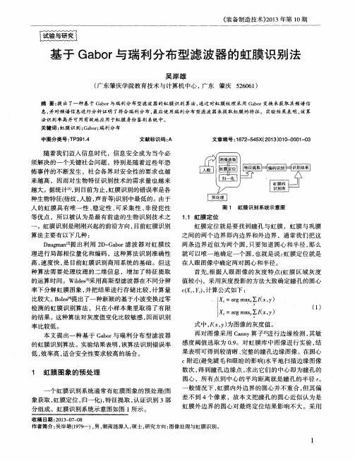 基于Gabor与瑞利分布型滤波器的虹膜识别法