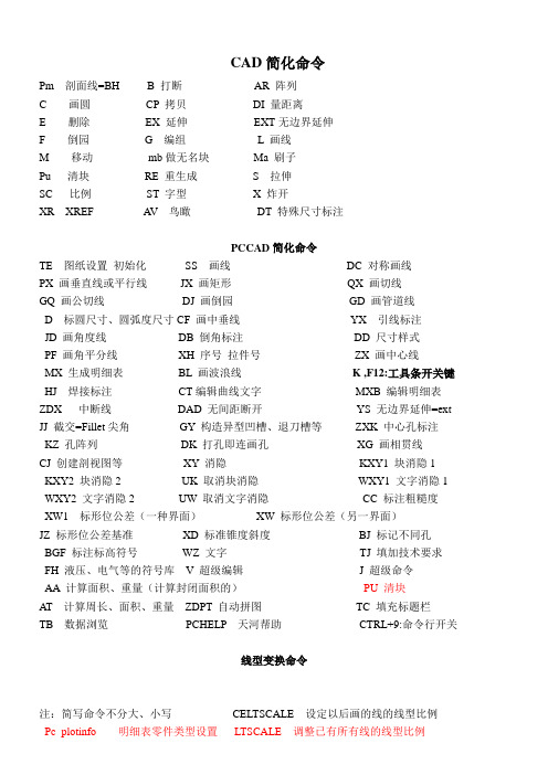 CAD简化命令