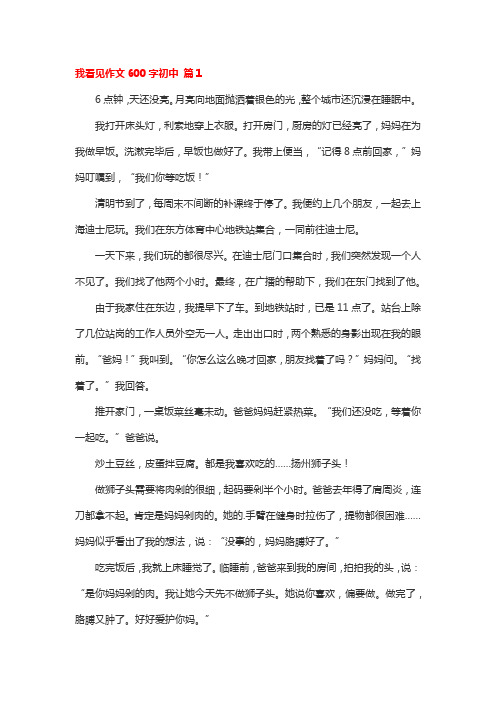 我看见______为题600字初二作文
