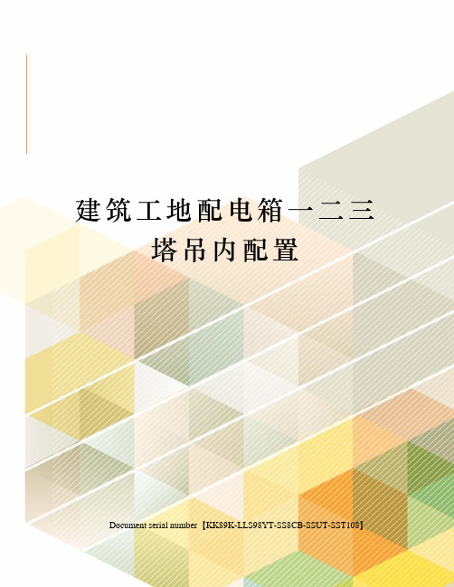 建筑工地配电箱一二三塔吊内配置