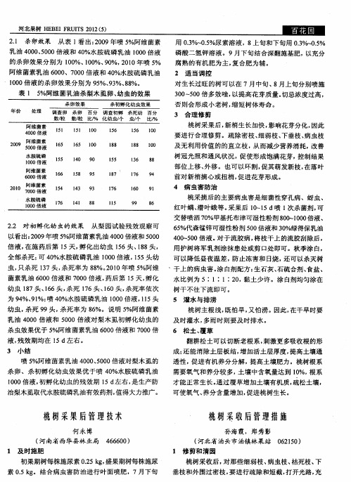 桃树采收后管理措施
