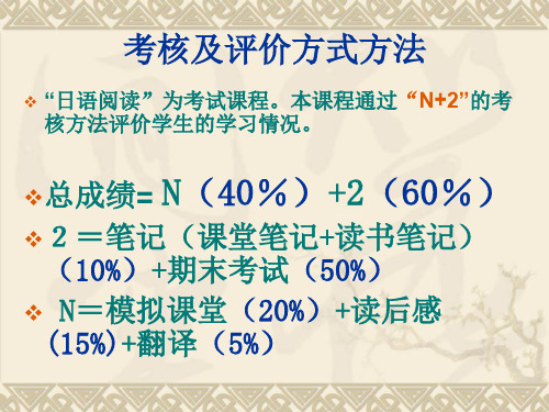 考核及评价方式方法