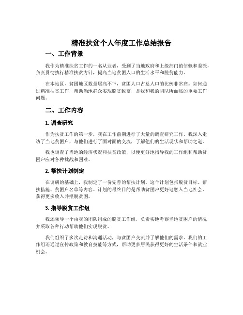 精准扶贫个人年度工作总结报告