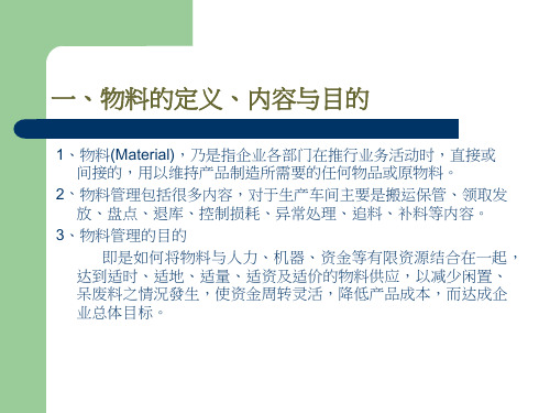 现场物料管理PPT幻灯片
