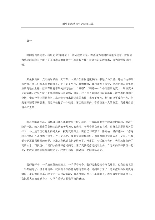雨中的感动初中记叙文三篇