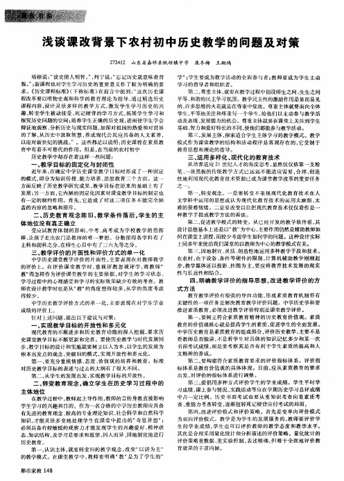 浅谈课改背景下农村初中历史教学的问题及对策
