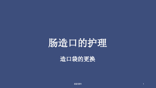 肠造口护理小讲课PPT课件