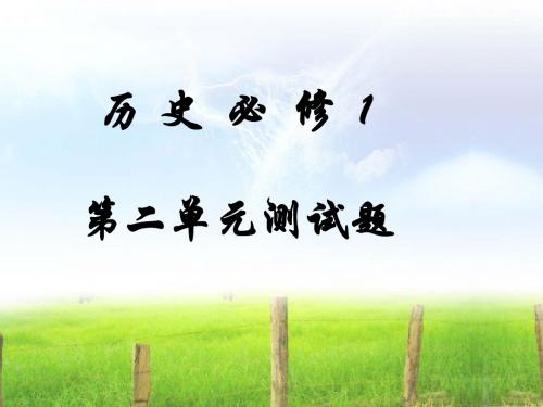 历史必修1,第二单元,测试题