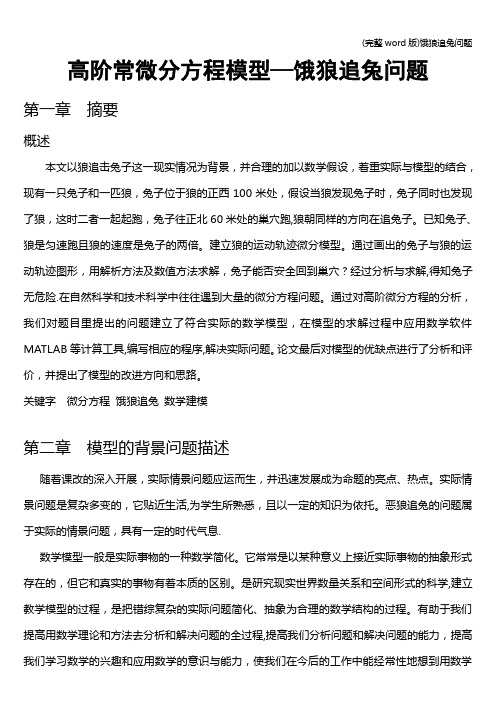 (完整word版)饿狼追兔问题