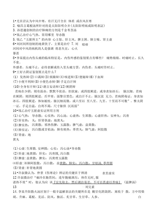 成中医大各家学说重点整理