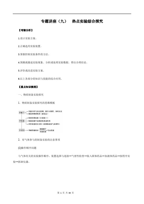 热点实验综合探究 (精讲)-高考化学一轮复习讲练测