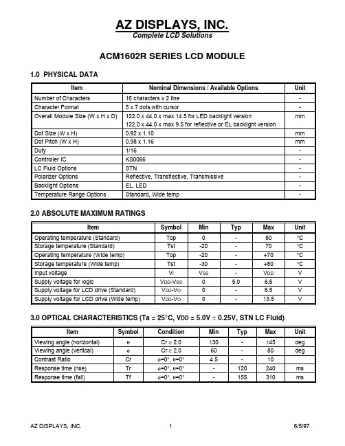 ACM1602R资料