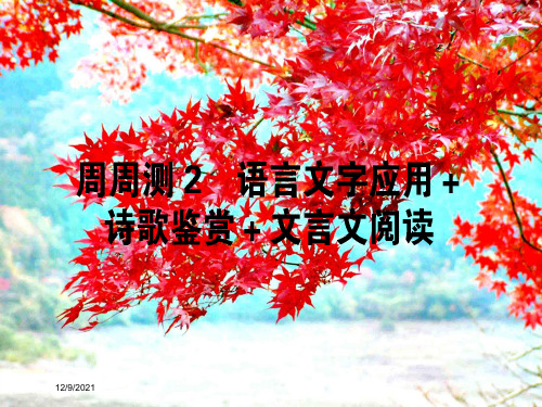 高考语文一轮复习周周测2语言文字应用诗歌鉴赏文言文阅读