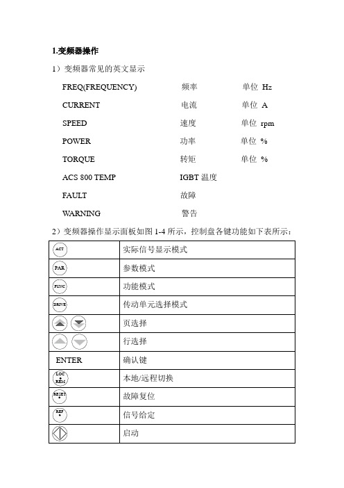 变频器操作维护