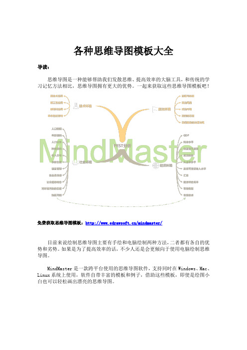 各种思维导图模板大全
