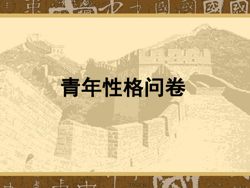 青年性格问卷