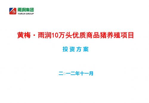 湖北黄梅县10万头生猪养殖投资的方案-PPT课件