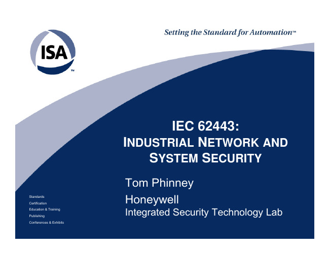IEC 62443-INDUSTRIAL NETWORK AND SYSTEM SECURITY