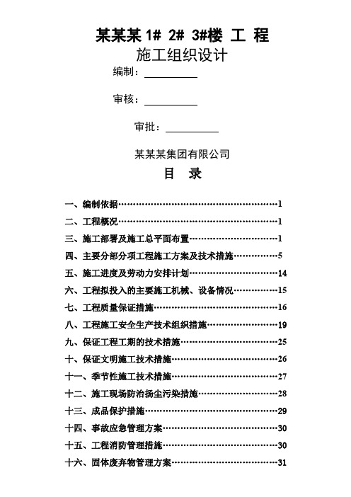剪力墙结构 施工组织共36页文档