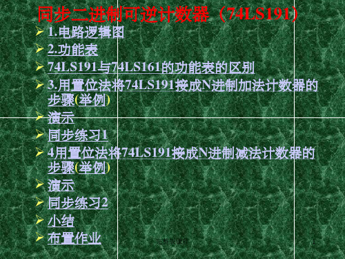 同步二进制可逆计数器(74LS191)PPT课件